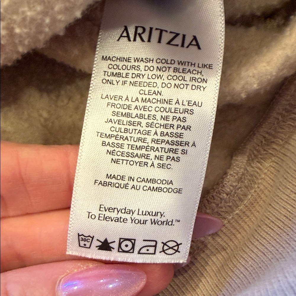 Aritzia perfect fit Sweatfleece Womens XSmall beige - Picture 4 of 6